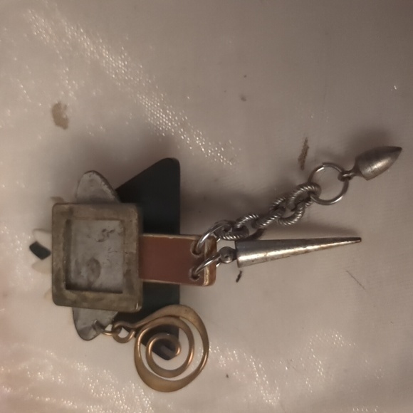 Source Unknown Jewelry - Vintage Metal Artistic Geometric Brooch